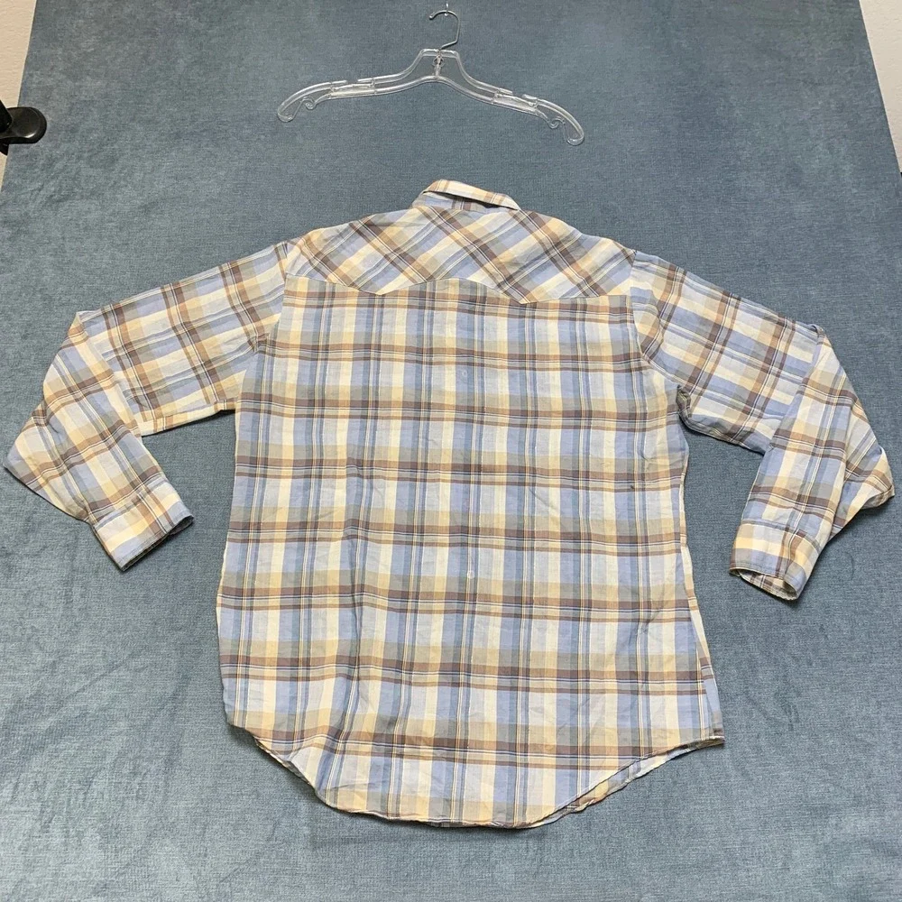 Levi's Western Shirt Men Large Multicolor Plaid Cowboy Rodeo Collared Snap Front